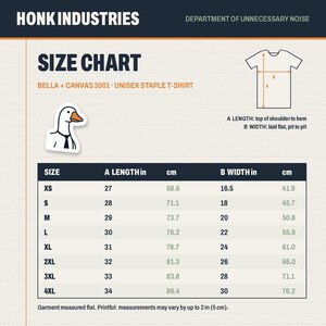 Size chart XS to 5XL, garment measured flat