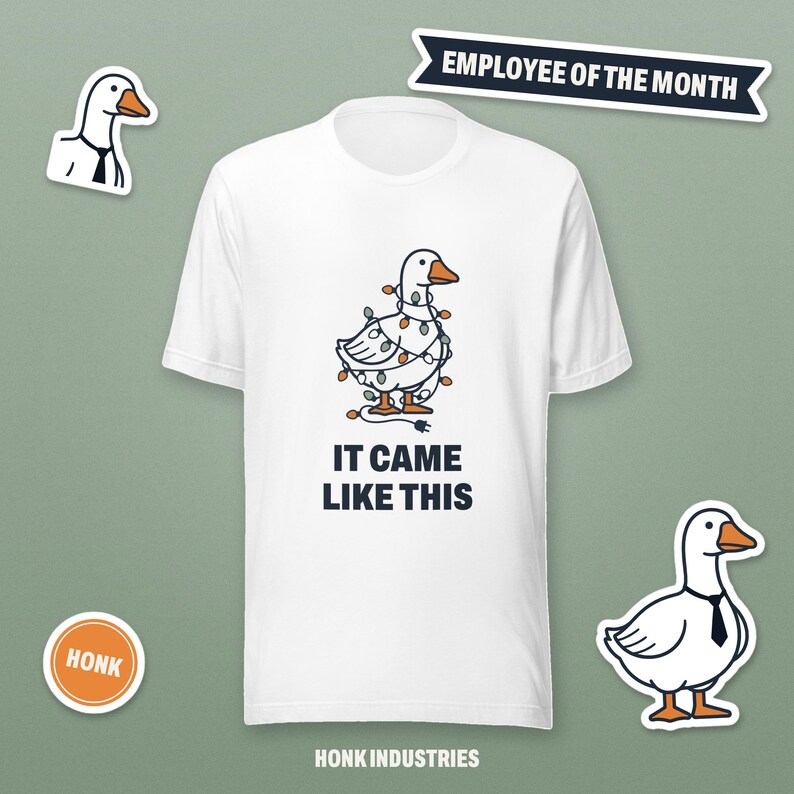 It Came Like This goose Christmas tee - front view