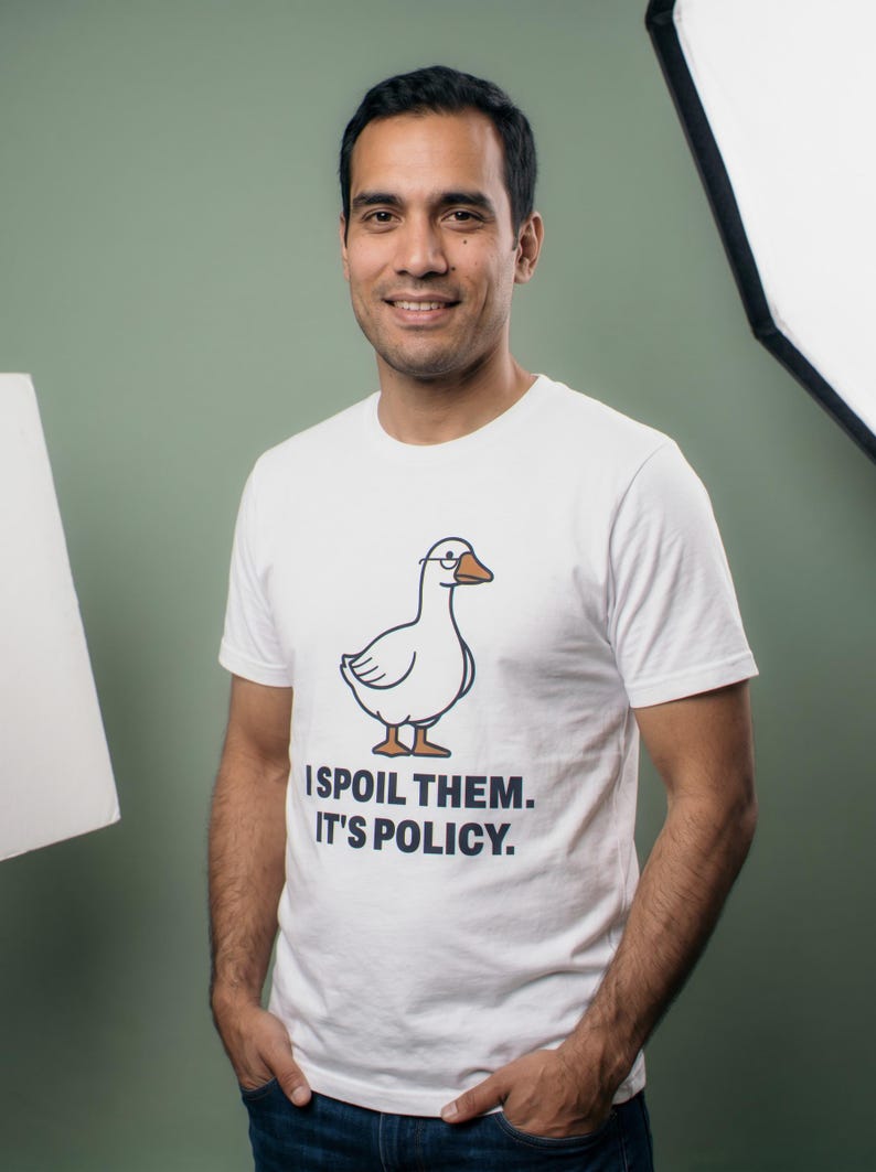 I Spoil Them It's Policy Funny Goose Grandparent Shirt, Christmas Gift for Grandma or Grandpa, Silly Goose Holiday T-Shirt image 3
