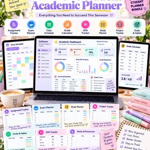 Student Academic Planner Spreadsheet | Assignment, GPA, Exam Tracker (Digital Download)