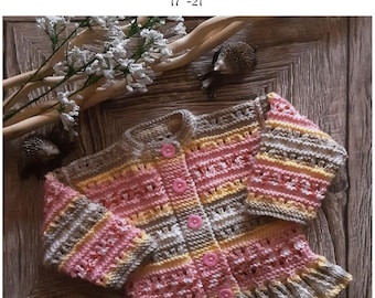 FLORA:  Baby frilly cardigan PDF knitting pattern