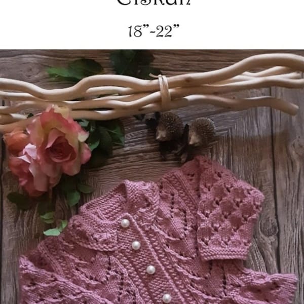 ELSKAN:  Baby Girl Frilly Cardigan Pdf Knitting Pattern