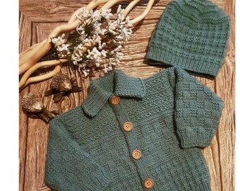 FRANK:  Baby Boys Cardigan  PDF Knitting Pattern