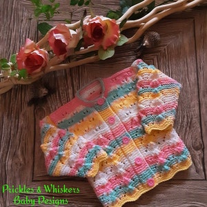 UDELL:  Baby Girl Lacy Cardigan Pdf Knitting Pattern