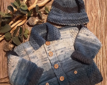 ALEX: Baby Boy Jacket Pdf knitting pattern