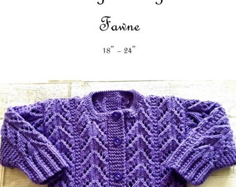 FAWNE:  Baby Girl Cardigan Pdf Knitting Pattern