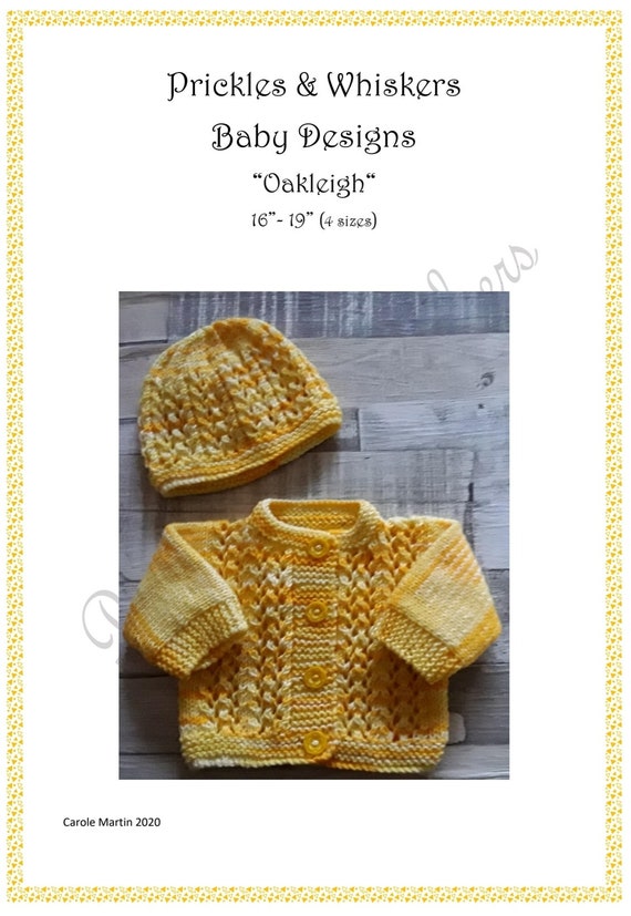 OAKLEIGH Baby Boys All in One Cardigan Pdf Knitting Pattern Etsy