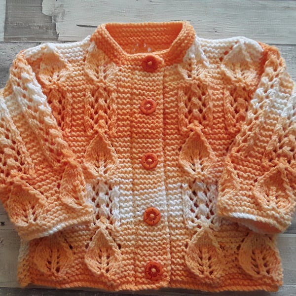 DAISY:  Baby Girl's Cardigan Pdf Knitting Pattern