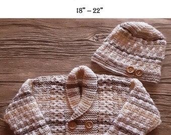 WESTON:  Baby Boys Crossover Cardigan Knitting Pattern PDF