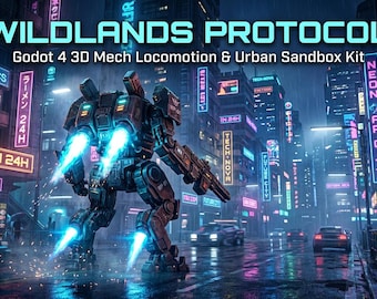 Kit di controllo meccanismi per Godot 4 - Protocollo Wildlands: Risorsa motore per camminatore corazzato pesante (codice sorgente)