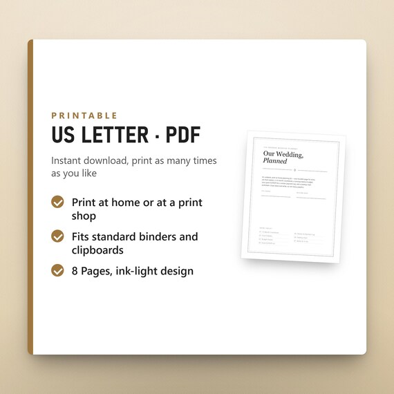 DIY Wedding Planner Printable, Undated Wedding Planning Binder, Budget Tracker, Guest List, Vendor Log, Seating Chart, Instant Download, image 9