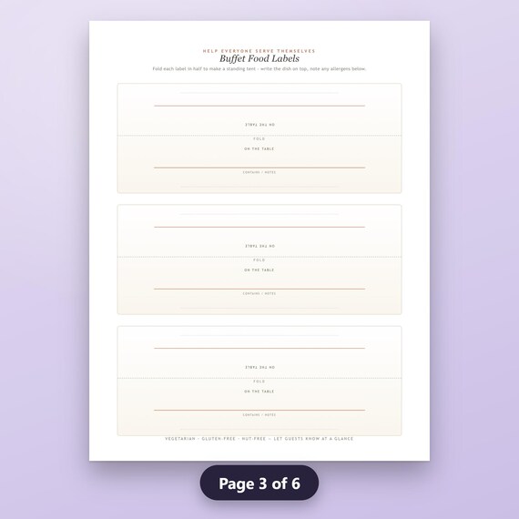 Thanksgiving Menu Printable, Fillable Place Card Set, Dinner Menu, Name Cards, Food Labels, US Letter, A4, Instant Download, image 7