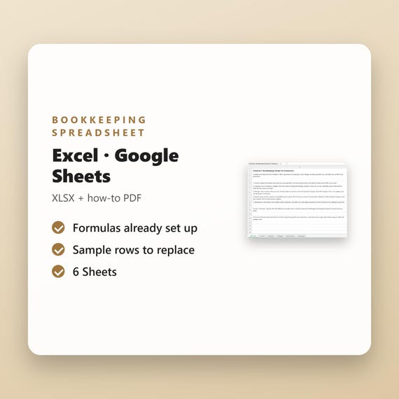 Small Business Bookkeeping Spreadsheet, Schedule C Expense Tracker, Freelancer Bookkeeping, Excel, Google Sheets, Instant Download, image 5