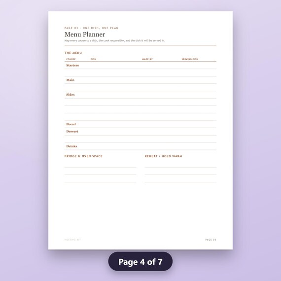 Thanksgiving Checklist Printable, Fillable Hosting Timeline, Shopping List, Cooking Schedule, US Letter, A4, Instant Download, image 8