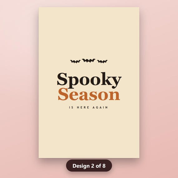 Halloween Gallery Wall Set Printable, 8 Vintage Typography Prints, Spooky Wall Art Bundle, 16x20, 11x14, 8x10, Instant Download, image 6