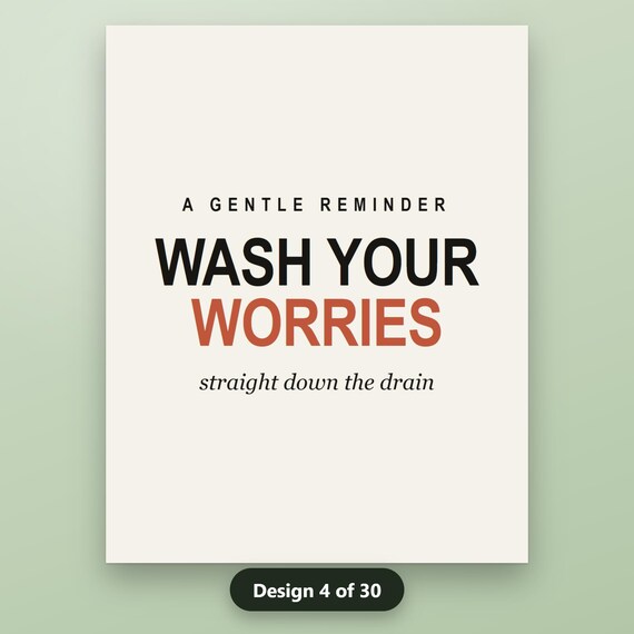 Funny Bathroom Printable Set of 6, Minimalist Typography Wall Art Prints, Black White Humor Quotes, 16x20 11x14 8x10, Instant Download, image 8