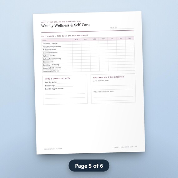 Menopause Tracker Printable, Perimenopause Symptom Log, Hot Flash Sleep Cycle & Doctor Prep Sheet, US Letter PDF, Instant Download, image 8