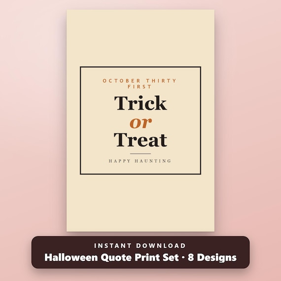Halloween Gallery Wall Set Printable, 8 Vintage Typography Prints, Spooky Wall Art Bundle, 16x20, 11x14, 8x10, Instant Download