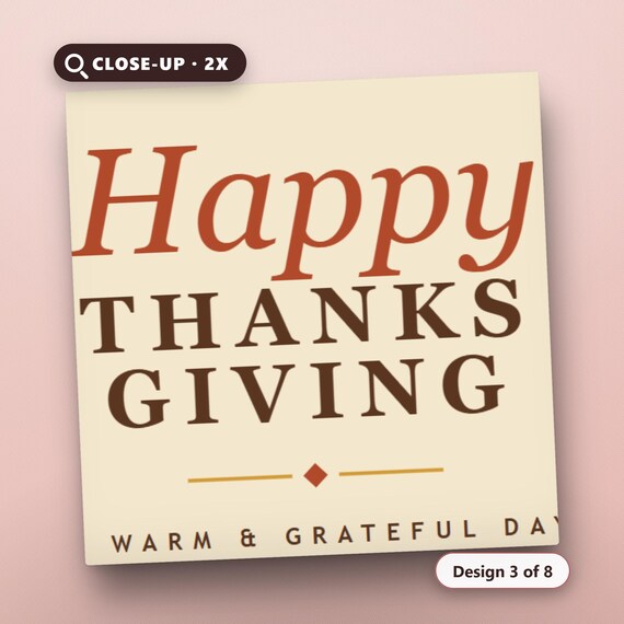 Thanksgiving Gallery Wall Set, 8 Vintage Retro Printable Prints, Turkey Cornucopia Give Thanks Typography, 16x20, 11x14, 8x10, Instant, image 4