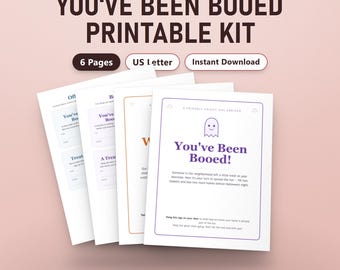 Printbare en invulbare 'Je bent uitgejouwd'-kaartjes voor een 'Boo Basket', deurbordje, regelsnotitie, voor kinderen en collega's, turquoise pompoen, US Letter-formaat, A4, direct te downloaden.