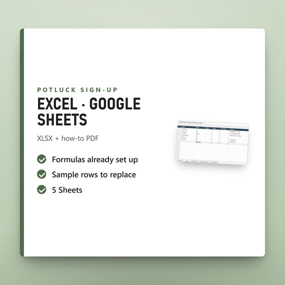 Thanksgiving Potluck Spreadsheet, Friendsgiving Dish Sign Up & Headcount Tracker, Cost Split, Excel, Google Sheets, Instant Download, image 9