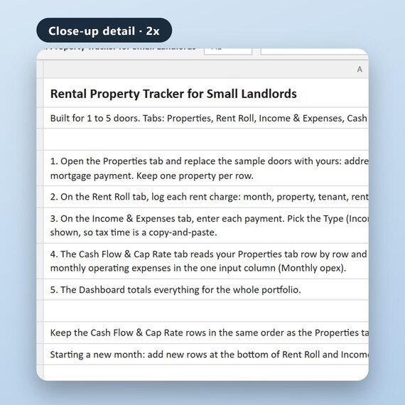 Rental Property Spreadsheet, Small Landlord Income Expense Tracker, Rent Roll, Schedule E, Cash Flow, Cap Rate, Excel, Google Sheets, image 4