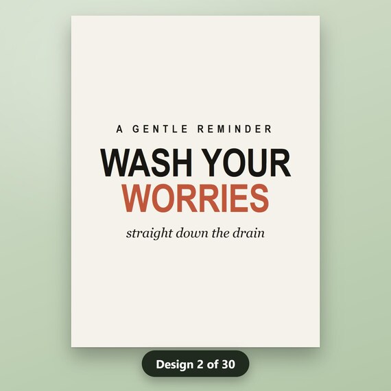 Funny Bathroom Printable Set of 6, Minimalist Typography Wall Art Prints, Black White Humor Quotes, 16x20 11x14 8x10, Instant Download, image 6
