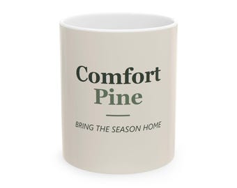 Christmas Typography Print Set of 6 Ceramic Coffee Mug 11 oz 15 oz, Minimalist Christmas Wall Art, Modern Christmas Wall Art