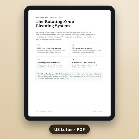 Cleaning Schedule Printable Bundle, 4 Home Planners, 24 Pages, Zone Cleaning, Meal Planner, Garden Planner, US Letter, A4, Instant Download, image 2