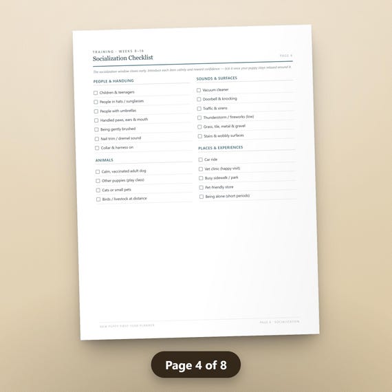 Puppy Vaccination Record Printable, New Puppy Planner, Socialization Checklist, Growth Log, Daily Routine, Instant Download, image 7