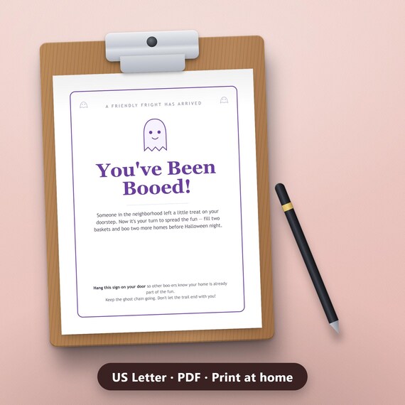 You've Been Booed Printable, Fillable Boo Basket Tags, Door Sign, Rules Note, Kids & Coworker, Teal Pumpkin, US Letter, A4, Instant Download, image 3