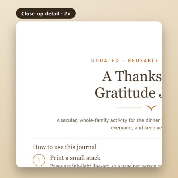 Thanksgiving Gratitude Journal Printable, Fillable Family Dinner Table Journal, Table Talk Cards, Thankful Tree, US Letter, A4, Instant, image 4