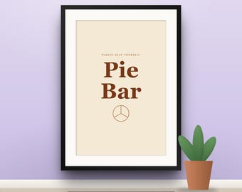 Thanksgiving Pie Bar Sign Printable Set of 8, Dessert Table Typography Wall Art, Sweet Treats, Save Room for Pie, 16x20, 11x14, 8x10