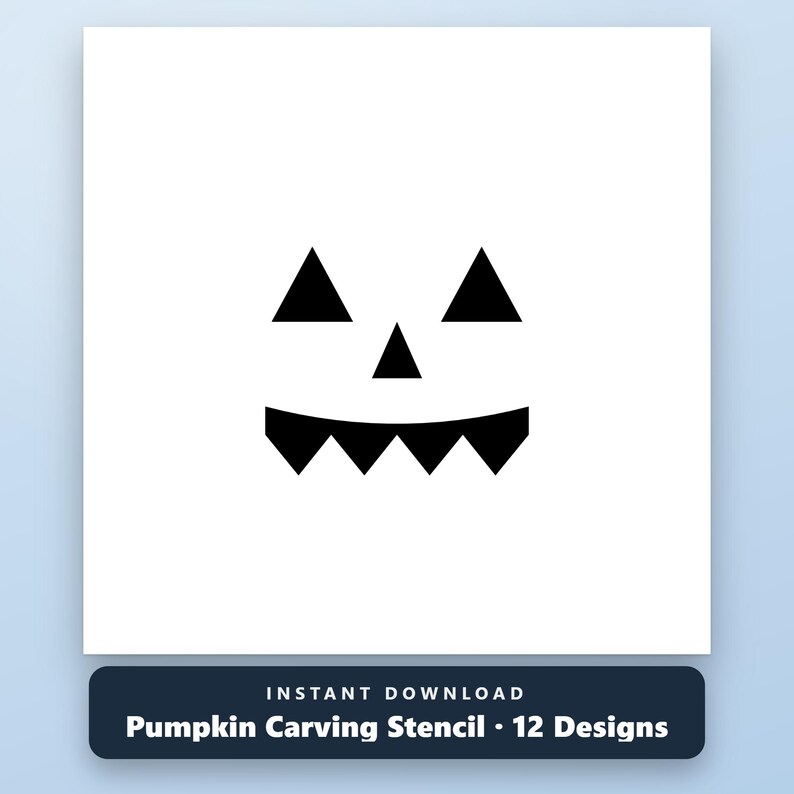 Pumpkin Carving Stencils SVG Bundle, 12 Jack-O-Lantern Cut Files, SVG PNG, Weld-Ready Halloween Stencils, Instant Download
