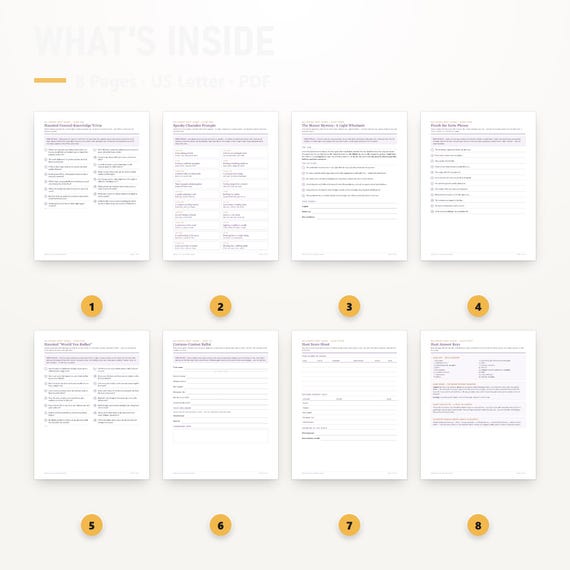 Halloween Party Games Printable, Fillable Bundle for Adults, Trivia, Charades, Whodunit, US Letter, A4, Instant Download, image 2