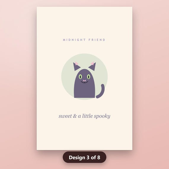 Spooky Cute Nursery Art Printable, Halloween Nursery Wall Art Set of 8, Ghost Pumpkin Bat Prints, 16x20 11x14 8x10, Instant Download, image 7