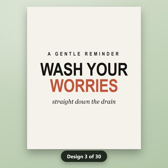 Funny Bathroom Printable Set of 6, Minimalist Typography Wall Art Prints, Black White Humor Quotes, 16x20 11x14 8x10, Instant Download, image 7