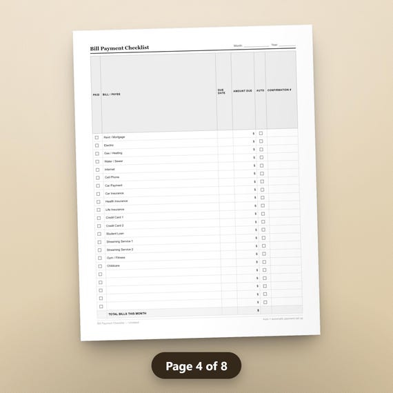 Zero Based Budget Worksheet, Undated Monthly Budget Planner PDF, Sinking Funds Tracker, Debt Payoff Sheet, US Letter, Instant Download, image 7