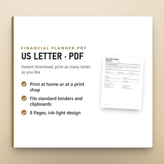 Zero Based Budget Worksheet, Undated Monthly Budget Planner PDF, Sinking Funds Tracker, Debt Payoff Sheet, US Letter, Instant Download, image 9