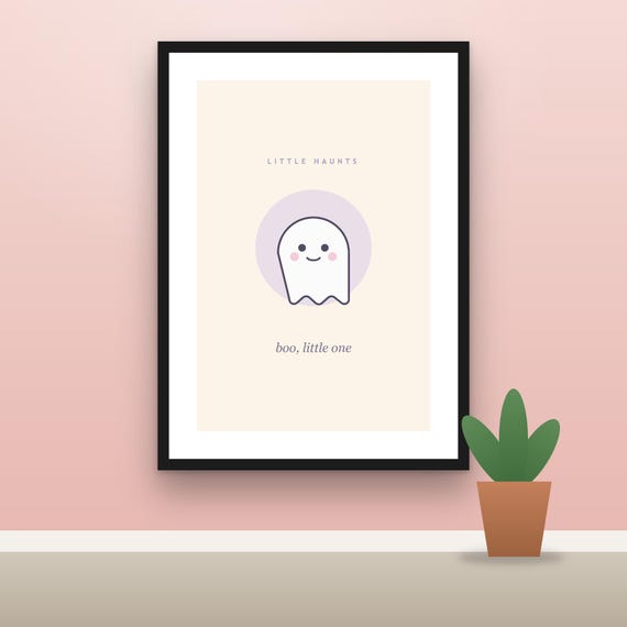 Spooky Cute Nursery Art Printable, Halloween Nursery Wall Art Set of 8, Ghost Pumpkin Bat Prints, 16x20 11x14 8x10, Instant Download, image 2