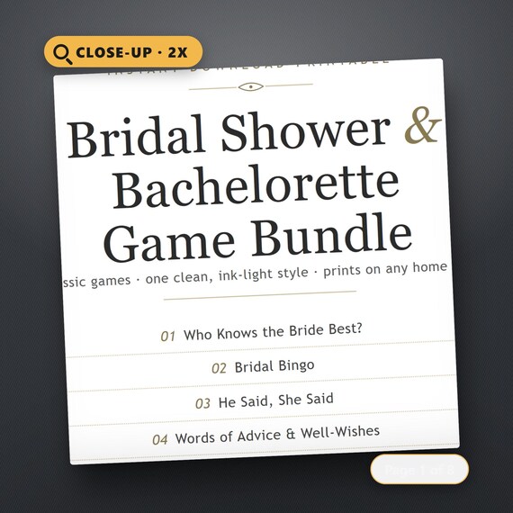 Bridal Shower Game Bundle Printable, Who Knows the Bride Best, Bridal Bingo, He Said She Said, Advice Cards, Purse Hunt, Instant Download, image 4