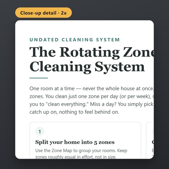Zone Cleaning Schedule Printable, ADHD Cleaning Planner, Bare Minimum Mode, Daily Reset, 6-Page PDF, Instant Download, image 4