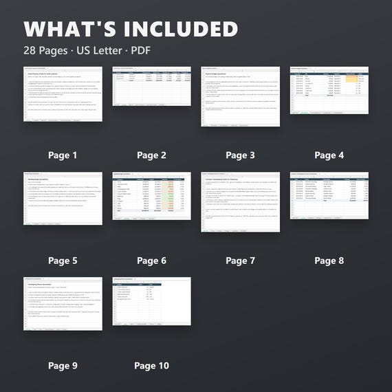 Rental Property Spreadsheet Bundle, Landlord Tracker, Income & Expense Tracker, Schedule E Bookkeeping, US Letter, A4, Instant Download, image 3