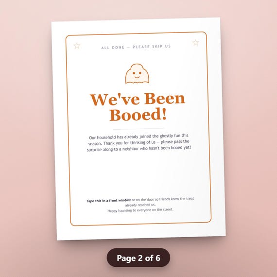 You've Been Booed Printable, Fillable Boo Basket Tags, Door Sign, Rules Note, Kids & Coworker, Teal Pumpkin, US Letter, A4, Instant Download, image 5