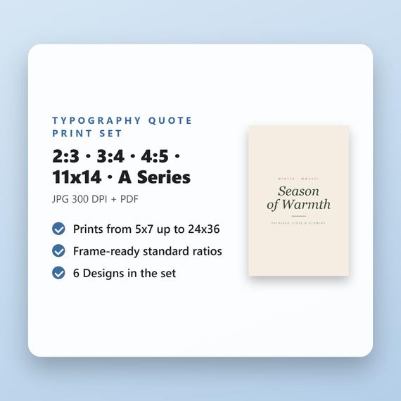 Christmas Typography Print Set of 6, Minimalist Holiday Wall Art, Cream Sage, 16x20, 11x14, 8x10, Instant Download, image 5