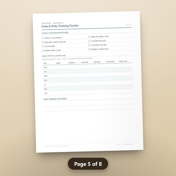 Puppy Vaccination Record Printable, New Puppy Planner, Socialization Checklist, Growth Log, Daily Routine, Instant Download, image 8