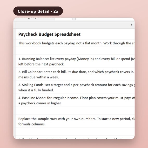 Paycheck Budget Spreadsheet, Budget by Paycheck, Biweekly Bill Calendar, Running Balance, Excel, Google Sheets, Instant Download, image 4