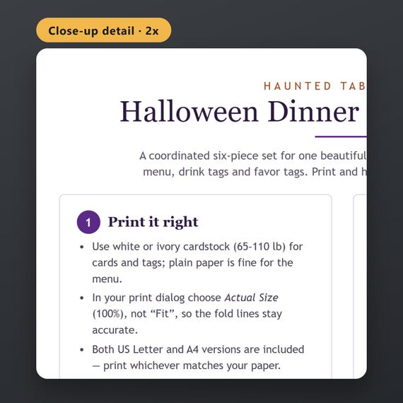 Halloween Place Cards Printable, Fillable Dinner Party Table Set, Menu, Food Labels, Favor Tags, US Letter, A4, Instant Download, image 4