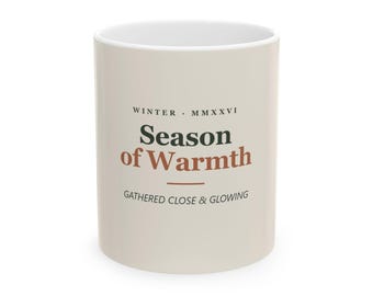 Christmas Typography Print Set of 6 Ceramic Coffee Mug 11 oz 15 oz, Minimalist Christmas Wall Art, Modern Christmas Wall Art