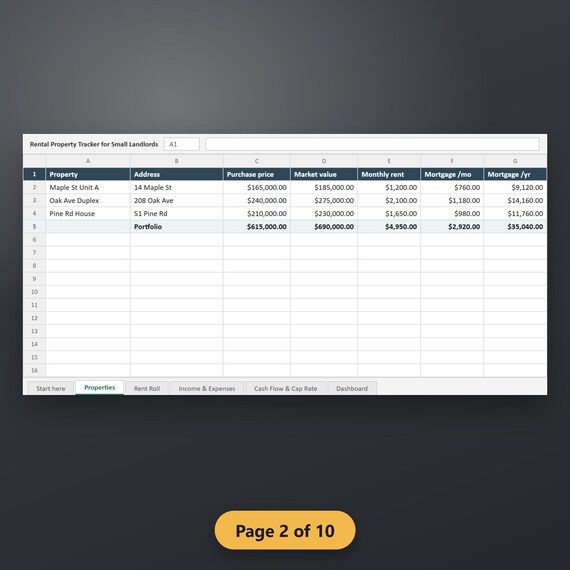 Rental Property Spreadsheet Bundle, Landlord Tracker, Income & Expense Tracker, Schedule E Bookkeeping, US Letter, A4, Instant Download, image 6